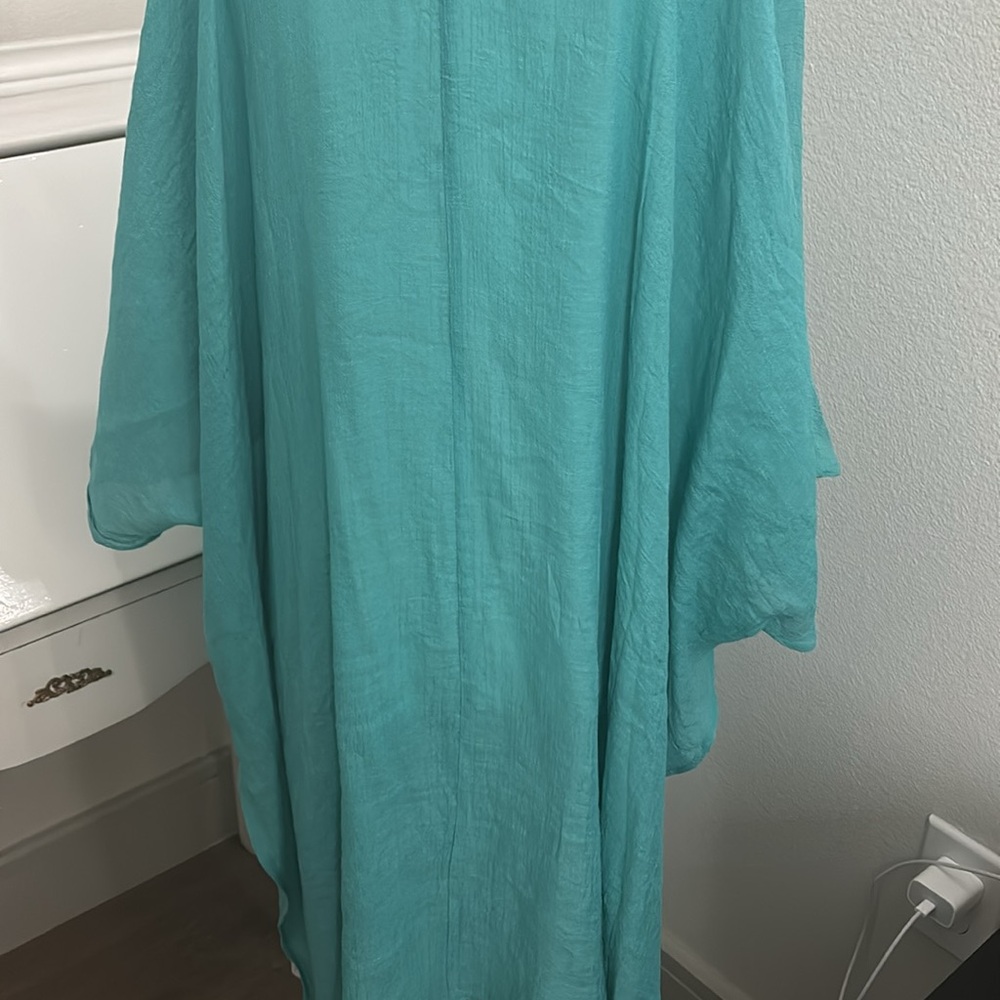Umgee Beach Bathing Suit CoverUp Aqua Teal Vacation CoverUp Swim Style NWOT Fin… - Picture 7 of 8